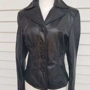 Wilson black leather waist jacket size 4-6